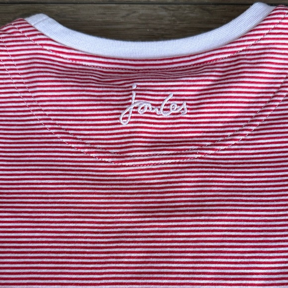 Joules Pink & Red Striped Sparkle Unicorn Shirt - size 5 - Picture 6 of 6